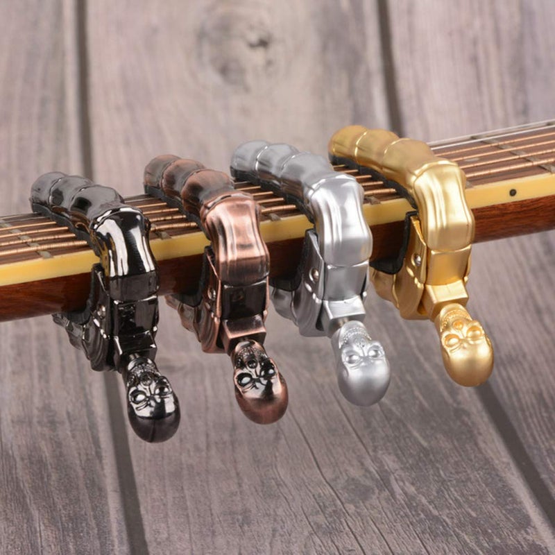 Koldot Guitar Capo Skull Capo for Acoustic and Electric Guitar Skeleton Head Ukulele Capo for Banjo Mandolin Bass and Classical Guitar Comes with 5 Picks - Image 4
